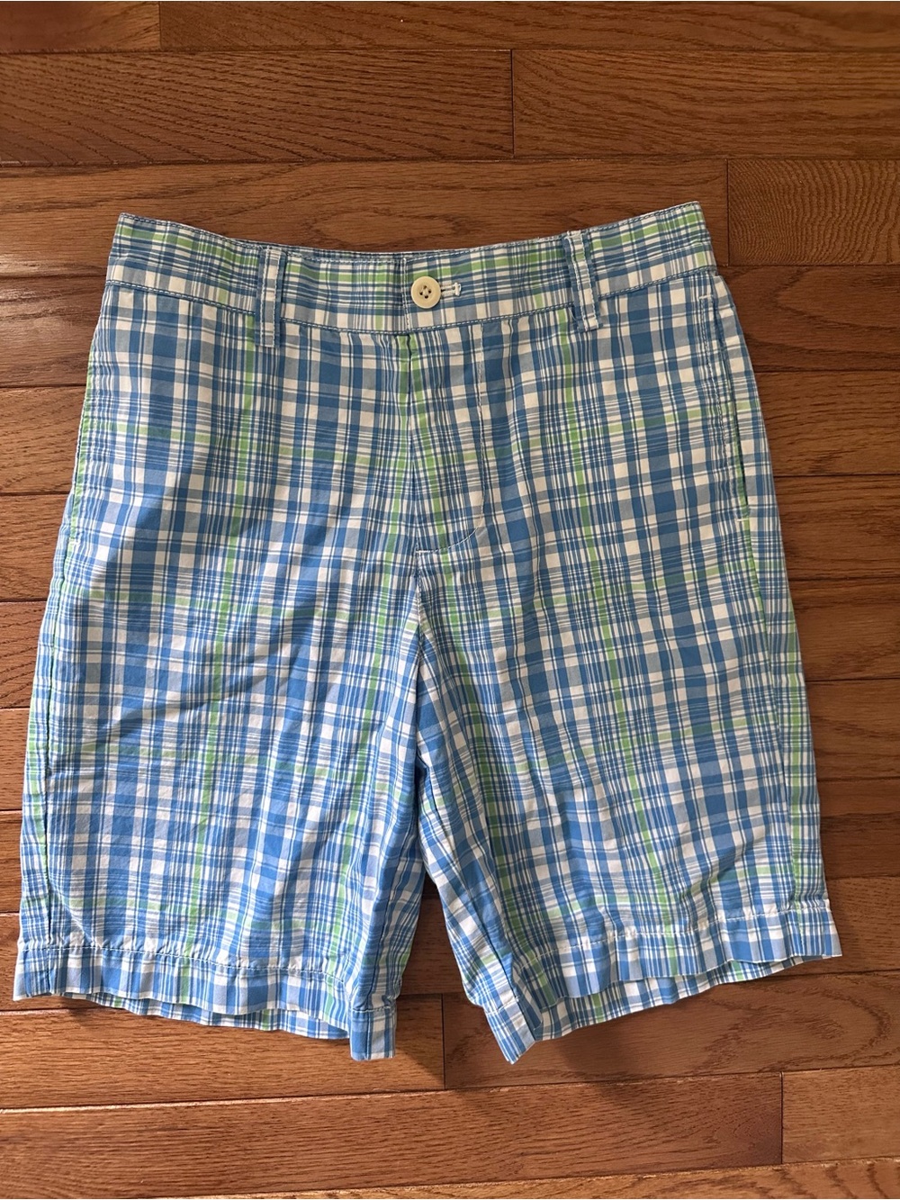 🐳 VINEYARD VINES boys shorts size 10 youth blue green white plaid like new